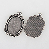 Vintage Tibetan Style Alloy Pendant Cabochon Bezel Settings TIBEP-O006-51AS-2