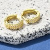 Brass Clear Cubic Zirconia Hoop Earrings LS-EJEW-M047-20G-2