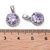 Brass Micro Pave Cubic Zirconia Charms KK-B102-06P-3