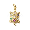 Rack Plating Brass Micro Pave Cubic Zirconia Pendants ZIRC-F142-21G-1