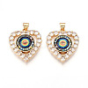 Brass Micro Pave Clear Cubic Zirconia Pendants for Women KK-T070-93A-02-1