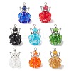 8Pcs Glass Pendants PALLOY-MZ01272-1