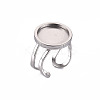 Tarnish Resistant 201 Stainless Steel Cuff Ring Findings STAS-S080-040C-P-1