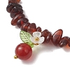 Natural Carnelian Round Charm Bracelets BJEW-JB13142-3
