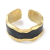 Ion Plating(IP) 304 Stainless Steel Enamel Cuff Finger Rings RJEW-L107-051G-02-2