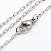 Tarnish Resistant Trendy Unisex 304 Stainless Steel Cable Chain Necklaces X-NJEW-M046-C-02-1