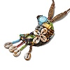 Retro Style Glass & Acrylic & CCB Beads Pendant Necklaces NJEW-Q349-01C-2