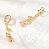 Brass Micro Pave Cubic Zirconia Hoop Earrings CU-CBA108A-14G-06-3