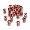 Rose Gold Brass Faceted Round Spacer Beads X-KK-E352-RG-1