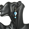 304 Stainless Steel with Glass Cylinder Seed Beads Hot Air Balloon Dangle Earrings EJEW-MZ00820-01-5
