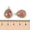 Natural Strawberry Quartz Faceted Teardrop Pendants G-I382-01G-08-3