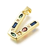 Brass Micro Pave Clear Cubic Zirconia Pendants KK-G521-01G-V-01-2
