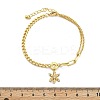 Brass Micro Pave Clear Cubic Zirconia Charm Bracelets BJEW-U020-13G-5