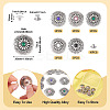 10Pcs 5 Colors Tibetan Style Flat Round Alloy with Resin Decorative Rivets BUTT-TA0001-31B-4