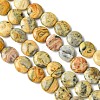 Flat Round Natural Crazy Lace Agate Beads Strands G-S110-05-2