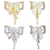 12Pcs 2 Colors Alloy Cubic Zirconia Pendants ZIRC-BBC0002-66-1