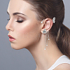 2 Pairs 2 Colors Crystal Rhinestone Butterfly Cuff Earrings EJEW-HY0001-01-6