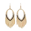 Brass Rhinestone Teardrop Tassel Chandelier Earrings EJEW-U058-02G-2