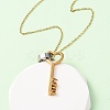 304 Stainless Steel Love Key Pendant Necklaces for Women NJEW-B149-03GP-2