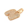 Brass Micro Pave Clear Cubic Zirconia Pendants KK-B099-01G-N-2
