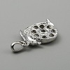 Alloy Rhinestone Hang Snap Base Pendant FIND-WH0110-279-2