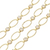 Handmade Brass Pave Clear Cubic Zirconia Oval Link Chains CHC-G027-02LG-1