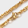 Boy's 304 Stainless Steel Long Double Link Chain Necklaces STAS-L127-11G-2