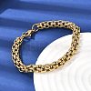 304 Stainless Steel Box Chian Bracelets for Women Men BJEW-K305-13G-3