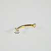 304 Stainless Steel Clear Cubic Zirconia Curved Barbell Labrets WG22442-03-1