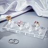 8-Slot Acrylic Rings Jewelry Display Stands ODIS-WH0061-75-5
