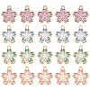 40Pcs 4 Colors Rack Plating Alloy Epoxy Resin Pendants FIND-FH0004-57-1