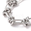 304 Stainless Steel Knot Link Chain Bracelet for Men Women X-BJEW-E020-01P-2