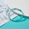 Natural Amazonite Rondelle Beaded Stretch Bracelets for Women BJEW-JB08956-03-2