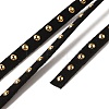 Golden Aluminum Studded Faux Suede Cord LW-D004-01-3