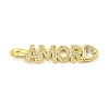 Word AMOR Rack Plating Brass Micro Pave Clear Cubic Zirconia Pendants KK-Z053-11G-01-1