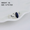 Alloy with Natural Lapis Lazuli Finger Rings FS-WGF3EDB-02-3