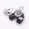 Natural Dyed & Heated Black Agate Pendants G-P268-07-1