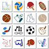 16Pcs 16 Styles Sport Ball Theme PET Plastic Hollow Out Drawing Painting Stencils Templates DIY-WH0475-001-1