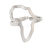 Non-Tarnish Hollow Africa Map 304 Stainless Steel Open Cuff Rings for Women RJEW-N048-03P-2