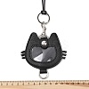 Imitation Leather Cat Shaped Coin Pouch Pendant Black Waxed Cord Necklaces NJEW-Z099-01-5