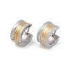 Gold Flash Sand 304 Stainless Steel Hoop Earrings  EJEW-M001-06B-P-1