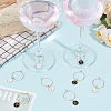 DIY Initial Letter A~Z Alphabet Brass Enamel Wine Glass Charm Rings Making Kit DIY-SC0024-58-4