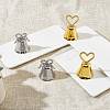 8Pcs 2 Styles Heart/Bowknot & Bell Alloy Memo Clip AJEW-CA0001-94-4