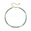 Bohemian Style Natural Chrysoprase & Brass Rondelle Disc Heishi Beaded Anklets FS-WG8FF45-07-1