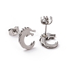 Non-Tarnish 304 Stainless Steel Tiny Dragon Stud Earrings for Men Women LS-EJEW-G318-07P-2