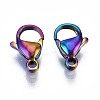 Ion Plating(IP) 304 Stainless Steel Lobster Claw Clasps STAS-S119-004-3