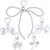 5Pcs 5 Styles Plastic Bowknot Pendant Decorations KEYC-BBC0001-14-1