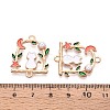 Alloy Enamel with ABS Imitation Pearl Cat Back with Swing Connector Charms PALLOY-T092-60-3