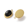 Natural Mixed Stone Oval Charms STAS-Z099-10G-2