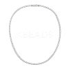 925 Sterling Silver Pave Crystal Cubic Zirconia Tennis Necklaces for Women NJEW-C096-01B-P02-4